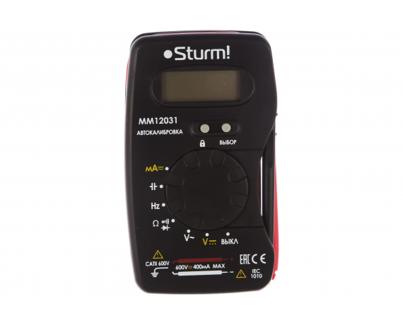 Мультиметр Sturm ЖК дисплей,автодипазон ММ 12031
