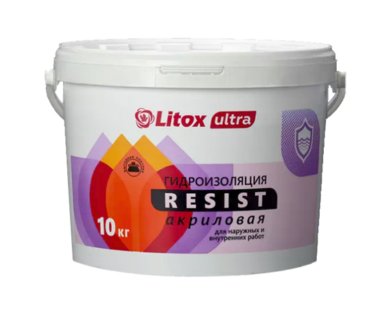 Литокс Ultra Resist Гидроизоляция на акриловой основе для вн. и нар. работ 5 кг