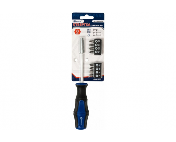 Отвертка рукоятка КОБАЛЬТ Ultra Grip с набором бит, CR-V