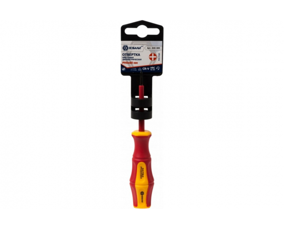 Отвертка крестовая диэлектрическая КОБАЛЬТ Ultra Grip PH-0 х 60 мм CR-V, двухкомпонентная рукоятка