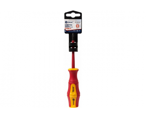 Отвертка крестовая диэлектрическая КОБАЛЬТ Ultra Grip PH-1 х 80 мм CR-V, двухкомпонентная рукоятка