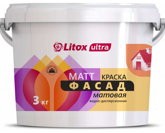 LITOX ULTRA Краска МАТТ ФАСАД 3,0кг