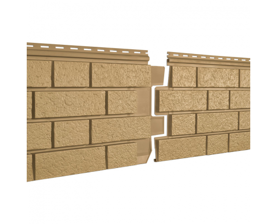 Сайдинг виниловый Stone-House S-Lock КЛИНКЕР горчичный 0,292*1,95 15 шт./уп.