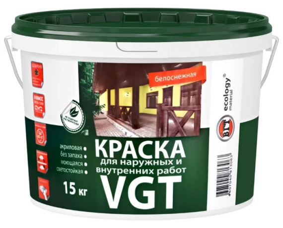 VGT Краска ВД-АК-1180 моющаяся белая 